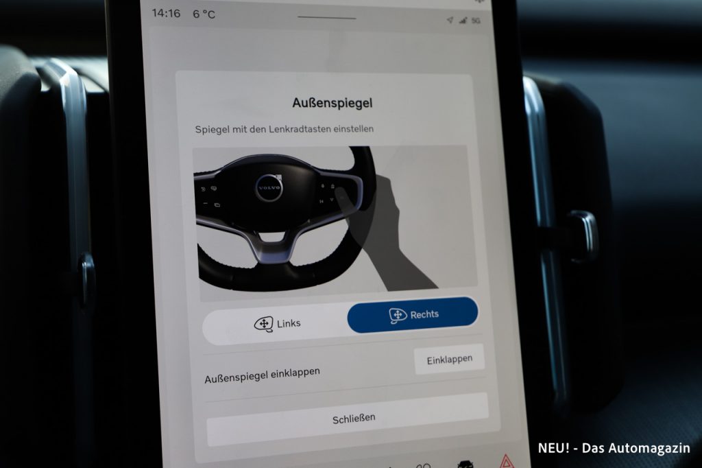 Volvo EX30 2026 Spiegel verstellen