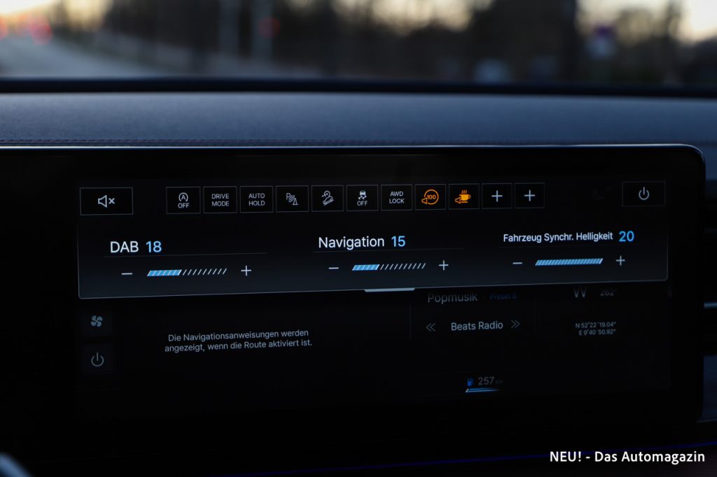 KGM Torres 4WD Menüleisten