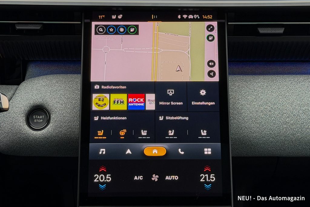 Citroen e-C5 Aircross Infotainment Wasserfall