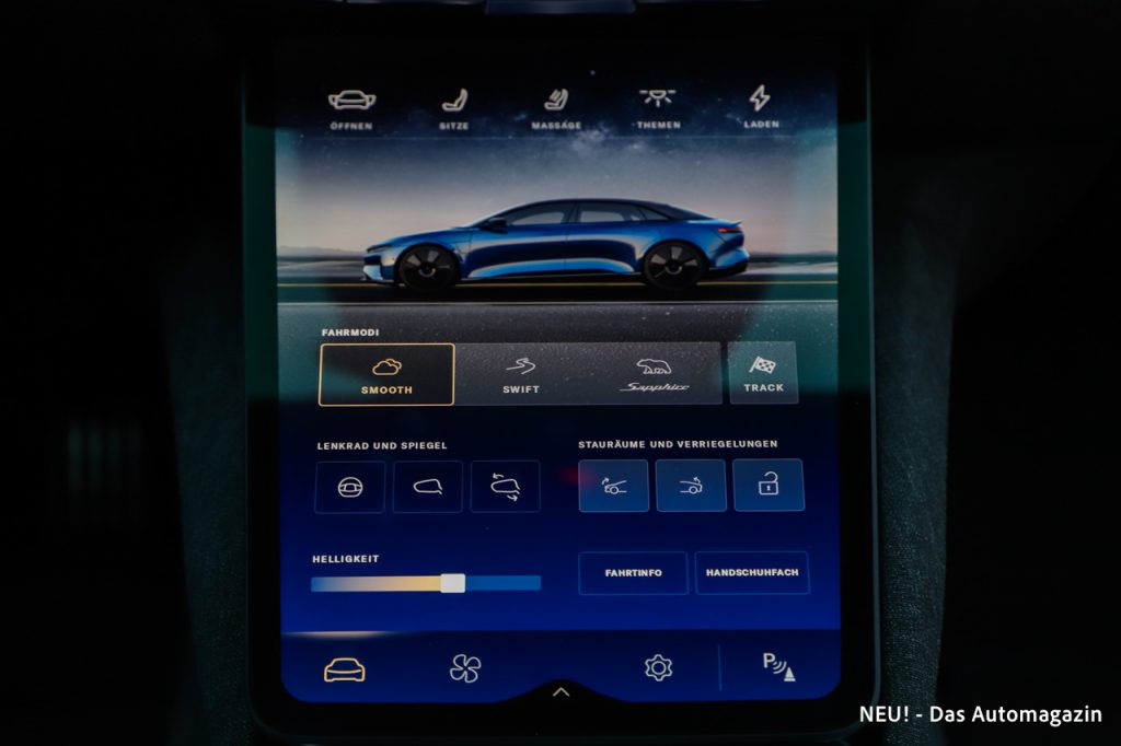 Lucid Air Sapphire Zentralbildschirm
